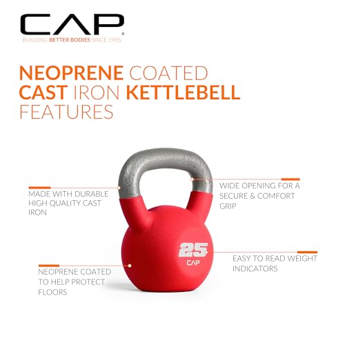 CAP Neoprene Coated Kettlebells - Multiple Sizes - size: 25.0 Pounds
