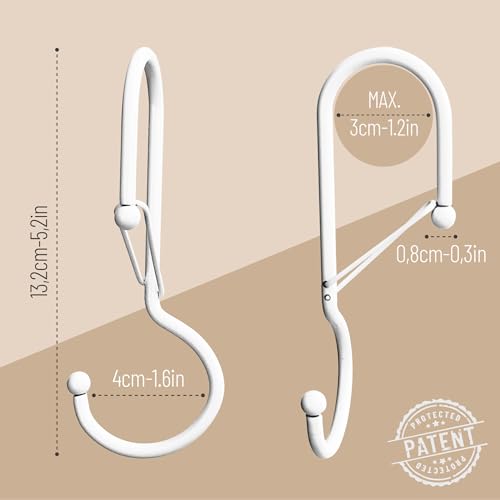 6 Purse Hanger for Closet. Tote Hanger. S-Shaped Hooks S Hooks Twist Design. Anti Drop S-Shaped Hook for Hanging Handbags with Safety Buckle to Prevent Falls. Heavy Duty. (White, Twisted) - color: White, size: Twisted