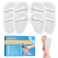 ZUCNANA Metatarsal Pads for Women - Soft Gel High Heel Insoles, 4 Pairs, Non-Slip Design, Instant Foot Pain Relief, Self-Sticking Back, Fits All Feet Sizes - color: Transparent