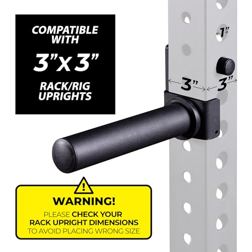 AmStaff Fitness Olympic Weight Plate Holder for Power & Squat Racks – Fits 2x2, 2.33x2.33, 3x3 Inch Tubes, 1" Hole – Storage Horns for Weight Plates on Power Rack – Pair - style: 3"x3" Tube Racks