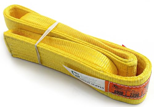 DD Sling (USA Made). 3" Widths by 6' to 20' Lengths in Listing, 2 Ply Twisted Eye, Nylon Lifting Slings, Eye & Eye, 8,900 lbs Vert, 7,200 lbs Choker, 17,800 lbs Basket Load Capacity (3" x 6') - size: 3" x 6'
