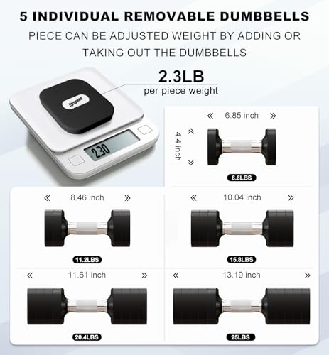 Adjustable Dumbbell Set for Women Men 7.5LB/10LB/15LB/20LB/25LB Pair | Stable Free Weight Hand Weights with Metal Handle for Home Gym Fitness Rehab Pilates Yoga Strength Training Equipments - color: Black, size: 25LB SINGLE