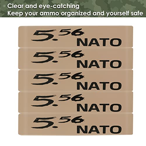 Aolamegs 5/10 Pack Magazine Bands - 5.56 Nato, 300 Blackout, 300 Subsonic, .223 Remington, .308 Winchester, 7.62x39 Magazine Marking Band, Durable Silicone Ammo Caliber Bands for Magazine Identification (2 Colors) - color: 5.56nato-khakiblack(10pcs)