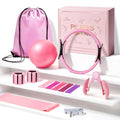 All-in-One Home Workout Kit for Women–Pilates Kit with Ankle Weights, Magic Circle 12 inch, Resistance Bands, Mini Pilates Ball, Carry Bag – Beginner Pilates Gift Set for Mother's Day, Birthday