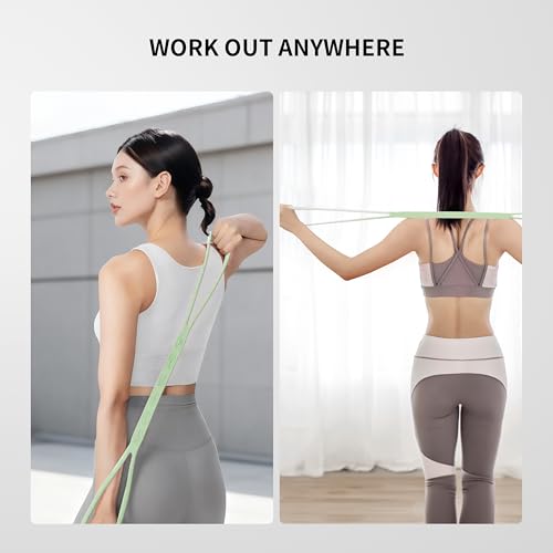 PROIRON Figure 8 Resistance Bands with Handles Exercise Band Stretch Bands for Yoga arm Chest and Shoulder Stretch 8 Shaped Resistance Band for Women - color: heavy-Green, size: Standard