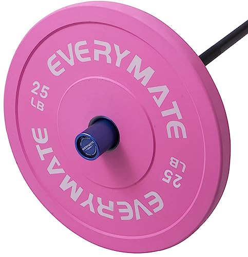 EVERYMATE Change Weight Plates 1.25LB 2.5LB 5LB Set Fractional Olympic Bumper Plates for Cross Training Steel Insert Strength Training - color: 25LBx1, size: Pink
