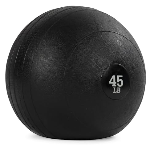 Titan Fitness Rubber Slam Ball, Dead Weight Ball Absorbs Impact, Minimal Bounce, Textured Surface for Strength and Conditioning, Cardio Workouts, Full Body Workout - style: 45 LB