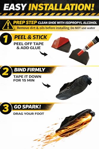 Manticore Spark – Core V1 Motorcycle Spark Slider – Shoe Spark Sliders Kit – High Output Ferro Core – Industrial 3M VHB Permanent Bond Adhesive – Stunt Drag Sparks - Pack of 1 Slider