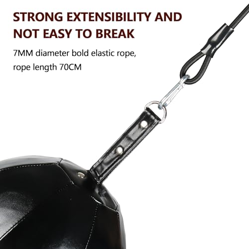 InnoLife Double End Punching Ball Striking Punching Bag Kit, Speed Striking Reflex Kit with Bungee Cords Perfect for Reaction, Agility, and Hand Eye Coordination Training - color: Black