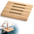 Novabright Teak Swim Platform for Boats, Marine Teak Wood Decking Step/seat, 18" x 15" x 1.3" Non-Slip Boat Boarding and Resting Accessory Universal Replacement for Yacht, Sailboat, Dock