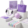 Pilates Kit for Home Workouts with 15" Pilates Ring, Core Ball & Bands | Pilates Set for Beginners with Tote Bag & Guide, Pilates Equipment for Full-Body Training