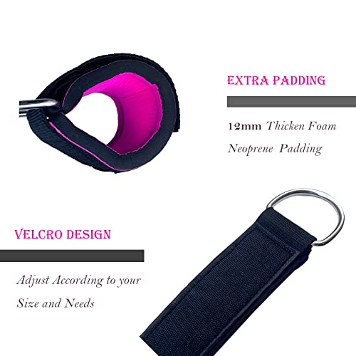 Ankle Workout Straps for Tonal Gym Machine,Hot Pink Adjustable Ankle Strap Attachments for Tonal,with Special Tonal Adapter Accessory - color: Pink