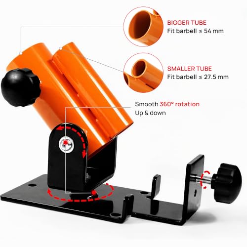 Yes4All Exercise Machine Adjustable T Bar Row Attachment, D Row Handle/Landmine Handle Attachment with Textured Rubber Handles - color: C. Orange - T Bar Row Platform