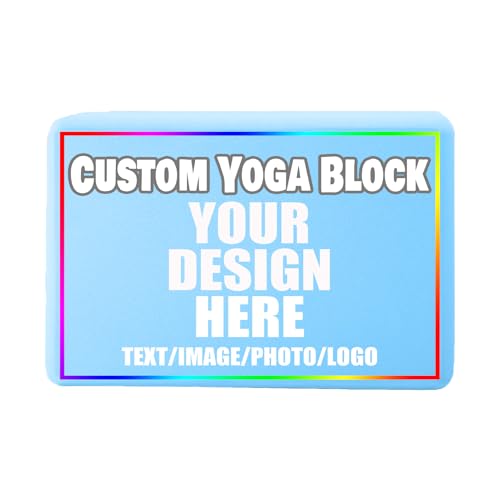 Custom Yoga Blocks with Image Text Logo Eva Foam Lightweight Yoga Bricks for Yoga Pilates Stretching Meditation Dance Yoga Accessories - color: Sky Blue
