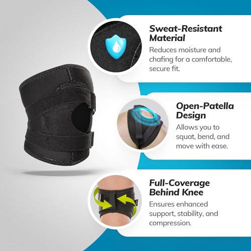 BraceAbility Patella Knee Brace for Women and Men - Patella Stabilizer Brace for Kneecap Dislocation, Patellofemoral Pain, Runners Knee, Tendonitis, MCL LCL Arthritis, Patellar Tendon, ACL Support (M) - size: Medium