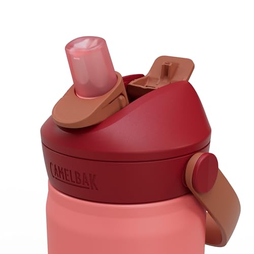 CamelBak Thrive Flip Straw Kids Insulated Stainless Steel Water Bottle with Bite Valve, Spill Resistant Easy Sip Design for School and Play, 12oz, Demi Blush - color: Demi Blush
