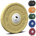 FEIERDUN Color Bumper Plate Set, 2-Inch Olympic Weight Plates, Low Bounce Rubber Barbell Plates with Stainless Steel Insert for Weightlifting, Strength Training, CrossFit & Home Gym, 10LB-370LB - style: D) 35LBS Single