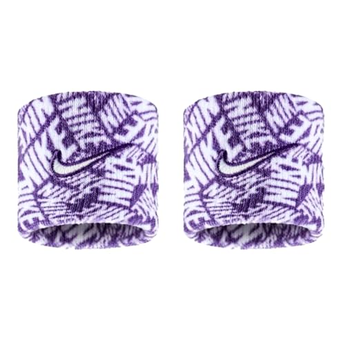 NIKE Premier Swoosh Singlewide Wristbands -Soft, Moisture-Wicking (1 Pair, 2.5" Wide) - color: Court Purple/White