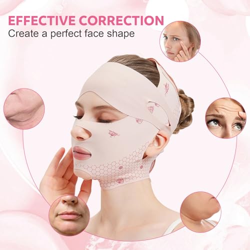 Face Strap Forehead Lift Band, Face Lift Belt Comfortable Forehead Bandage For Sleep Mask Chin Up Face Lift Vshaped Strap