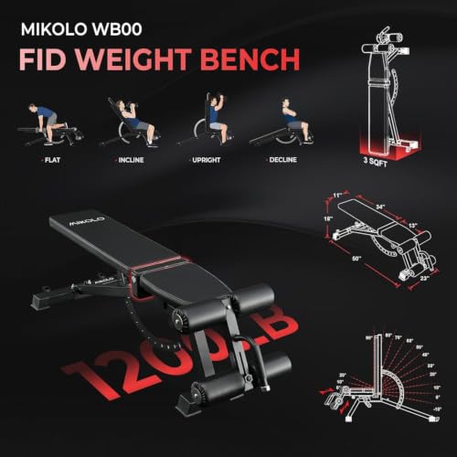 Mikolo Folding Squat Rack, Wall Mounted Power Rack with Cable Crossover Machine & LAT Pull Down, Functional Trainer with 5 Adjustable Function Modes, Home Gym Package - color: Black, size: WR00 Package (BP 230LB & Bar & Bench)