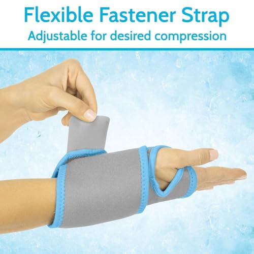 Arctic Flex Wrist Ice Pack Wrap - Refreezable Gel Compression Support | Flexible Hot & Cold Brace for Injuries, Rheumatoid, Tendinitis, Swelling & Carpal Tunnel - Reusable for Pain & Muscle Therapy