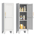 46" H Metal Locker Cabinet, Small Locker with Door and 2 Adjustable Shelf | Locker Cabinet with Adjustable Leveling Feet for Home, Bedroom, Office,Gym Assembly Required - color: 46" H White