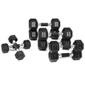 WF Athletic Supply Rubber Encased Hex Dumbbells with Rubber Grip Contoured Handle for Muscle Toning, Strength Building & Full Body Workout - color: p. 5LB, 8LB, 10LB and 12LB Pair (Totally 70LB)