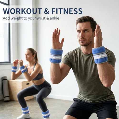 Adjustable Ankle Weights 1-3/4/5/6/8/10/20 LBS Pair with Removable Sandbags for Women & Men - color: dark blue, size: 5lbs Pair (2.5lb Each Weight)