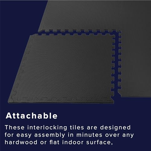 We Sell Mats 1/2 Inch Thickness Multipurpose EVA Foam Floor Tiles, Interlocking Floor Mat for Indoor Gym and Home Use, 24 in x 24 in, Black, 100 Square Feet (25 Tiles) - color: Black, style: 100 Square Feet (25 Tiles)