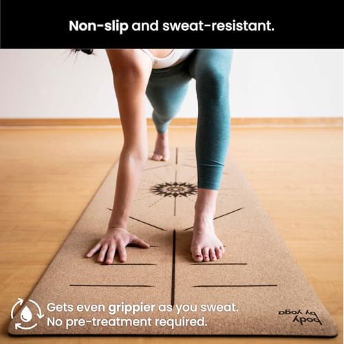 Luxury Cork Yoga Mat - Non Slip, Extra Thick Grip. Thicker, Longer, and Wider for More Comfort and Support. Tough Enough For Hot Yoga. Natural, Non Toxic, and Eco Friendly. Optional Alignment Lines. - color: Dreamer, size: Extra Thick 80" x 26" x 0.26"