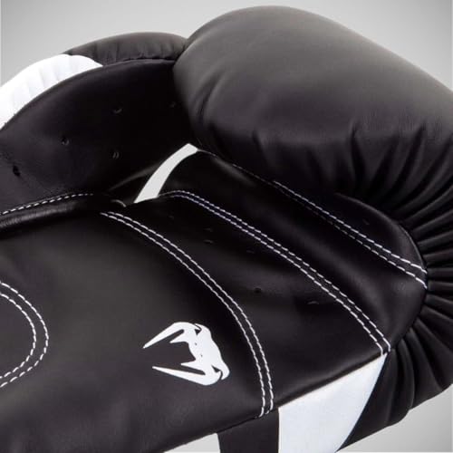 Venum Elite Boxing Gloves - color: Black/White, size: 10-Ounce