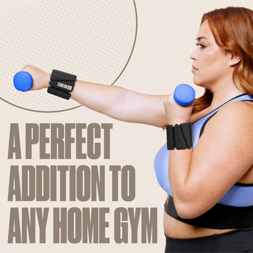 SPORTBIT Wrist and Ankle Weights for Women - Set of 2 (1lb Each) Wearable Ankle & Wrist Weights - Leg & Arm Bands, Silicone Weighted Bracelets for Workout, Walking, Running, Yoga, Pilates - color: Black