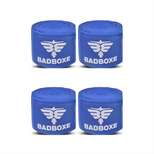TWISTER FIGHT WEAR Boxing Hand Wraps 180" (4.5 Meter) – Premium Cotton-Polyester Blend with Thumb Loop and Hook & Loop Closure for Boxing, MMA, Muay Thai & Kickboxing - color: Blue (2 Pair)