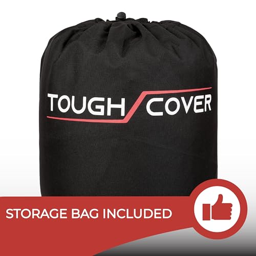 Tough Cover Lawn Mower Cover - 75x47x49 in, Black, 210D Water-Resistant Fabric Guards Lawn Care Equipment, Fits Zero Turn Mowers, Riding Units & Garden Tractors, Drawstring Secures Outdoor Storage - color: Basic Edition - Black