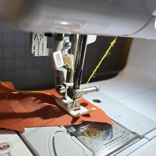 Roller Sewing Machine Feet & Non-Stick Zigzag Teflon Presser Foot Fits for All Low Shank Snap-On Singer, Janome, Simplicity, Brother, Babylock and More Sewing Machines