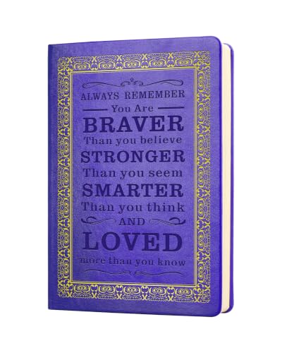 JOHSBYD Journal for Women - A5 Lined Hardcover Notebook and Diary for Teen Girls, 200 Pages 100GSM Bleedproof Paper, Inspirational Back to School College Supplies (Purple) - color: Purple
