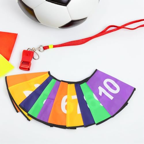 Milisten 2 Sets Bright Numbered Soccer Cone Covers of Durable Training Sleeves with High Visibility Numbers for Drills and Exercises Football and Soccer Practice