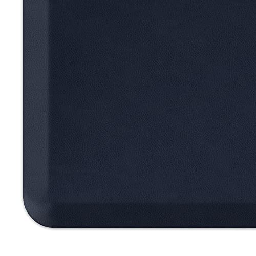NewLife by GelPro Anti-Fatigue Designer Comfort Kitchen Floor Mat, 20x32”, Leather Grain Navy Stain Resistant Surface with 3/4” Thick Ergo-Foam Core for Health and Wellness - color: Leather Grain Navy, size: 32"L x 20"W x 0.8"Th