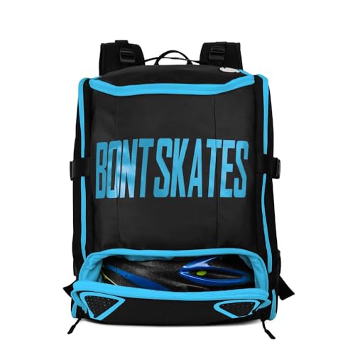 Bont Skates - Multi Sport Skate Backpack Travel Bag - Inline Ice Quad Speed Skating - color: Black Gamma blue