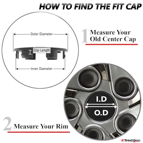 RTrhinotuning 2-3/4" Wheel Center Caps Compatible with Focus #2M51-1000-AA #2M5Z-1130-AB, OD: 2.75"(70 mm) ID: 1.98"(50 mm) Black Hub Caps Dust Covers - color: Black