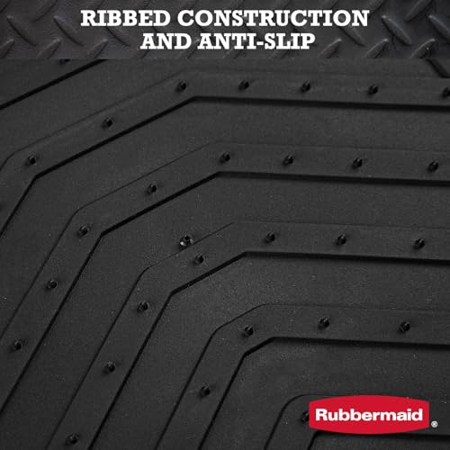 Rubbermaid Car Floor Mat, Heavy Duty All-Weather Car Mats Full Set with Dual-Tone Black Aluminum Inserts – Universal Fit, Anti-Slip Backing, Trim-to-Fit for Most SUV, Sedan, Van - color: Black