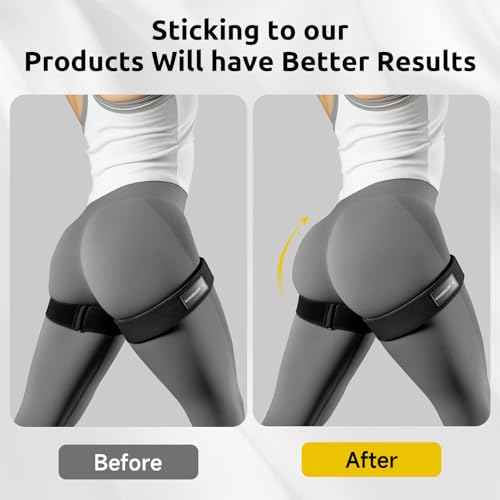 MANUEKLEAR Non-Slip Blood Flow Restriction Bands for Thighs, BFR Booty Bands for Women Glutes Leg, Adjustable Occlusion Thigh Bands for Workout Leg & Hip - color: Black