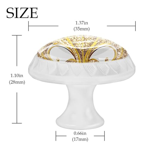 4 Pack White Cabinet Knobs Round Drawer Pulls, Fleur de Lis Iris Drawer Handles, Kitchen Hardware for Dresser Drawers Closets Cupboard Bathroom Bedroom Home Decor - color: Fleur de Lis Iris