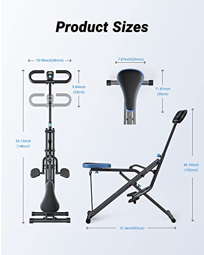 Squat Machine, MERACH R07 2 in 1 Squat Rowing Machine, Easy Setup & Foldable Exercise Equipment, Glute Trainer Machine, Glutes & Leg Home Workout Machine - color: Grey
