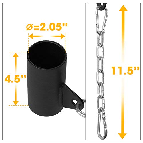 Yes4All Exercise Machine Adjustable T Bar Row Attachment, D Row Handle/Landmine Handle Attachment with Textured Rubber Handles - color: E. Black Single Eyelet for 2 inch