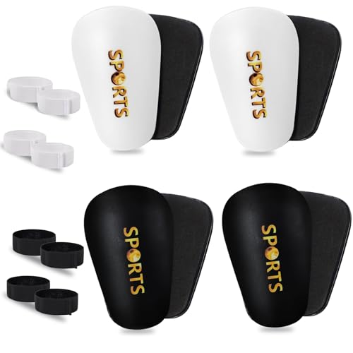 Mini Shin Guards Soccer Kids Age 4-6 with Straps Protective Gear | 4 Pairs Ultra Light Tiny Protective Equipment,Impact Resistant Calf Protective Gear Shin Pads for Toddler Youth Players - size: X-Small