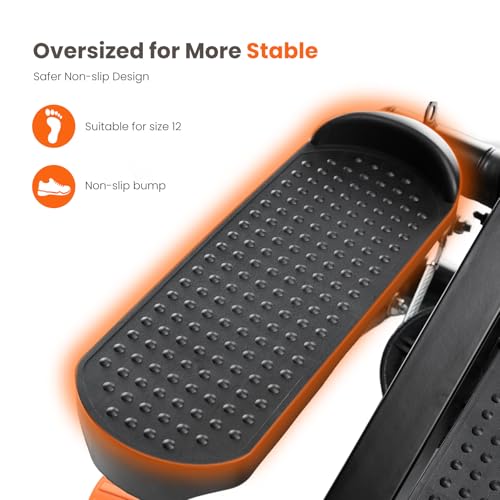 NEWBULIG Under Desk Elliptical Machine, Ellipse Leg Exerciser As Seen On TV with Remote Control, 12 Adjustable Speeds, Forward & Reverse, Mini Ellipse Leg Trainer for Home & Office - style: Bright Orange