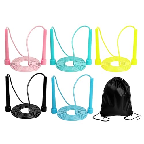 Jump Rope for Kids,5P Colorful Skipping Ropes | Kids Jumping Ropes for Fitness and Exercise,Lightweight Adjustable Jumprope for School Events and Family Fun