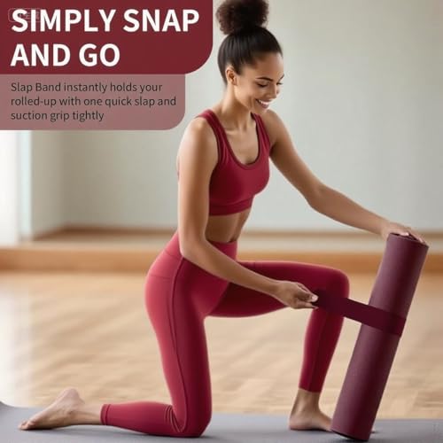 Yoga Mat Carrier Strap, Adjustable Thick Straps Sling for Carrying Large Mats, Stretching Band - color: Slap Band Red