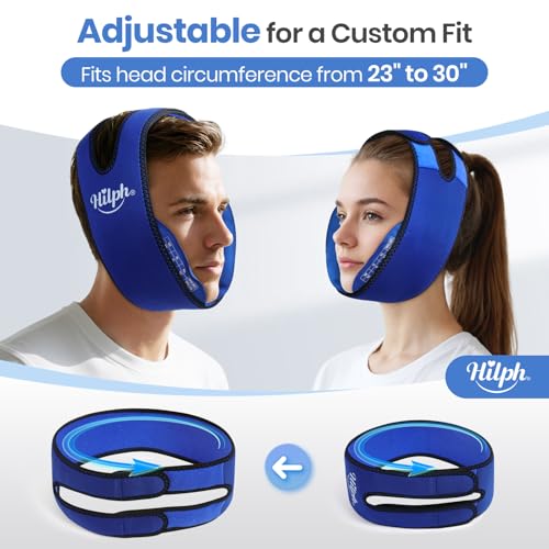 Hilph Jaw Ice Pack Wrap for Wisdom Teeth, TMJ, Large Coverage Therapy | Adjustable Face Ice Wrap with 2 Movable Gel Packs,Cold Therapy for Oral Surgery Recovery, X-shaped Straps for Secure Fit
